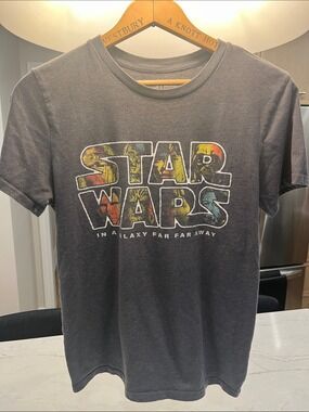 MAD Engine Charcoal Star Wars Short Sleeve Tee with Multicolor Logo